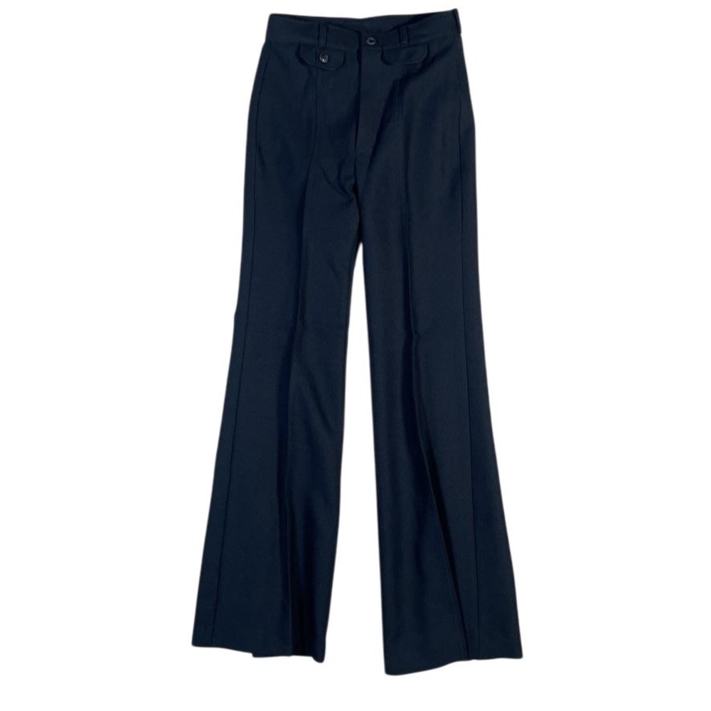 Vintage Angels Flight Dress Pants Mens 26x32 Blue Dacron Flare Made USA 70s NOS
